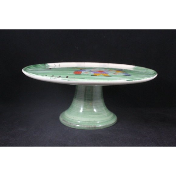 ZRIKE Winter Frolic Pedestal Cake Plate Stand Hand Painted Italy Michal Sparks - Picture 2 of 10